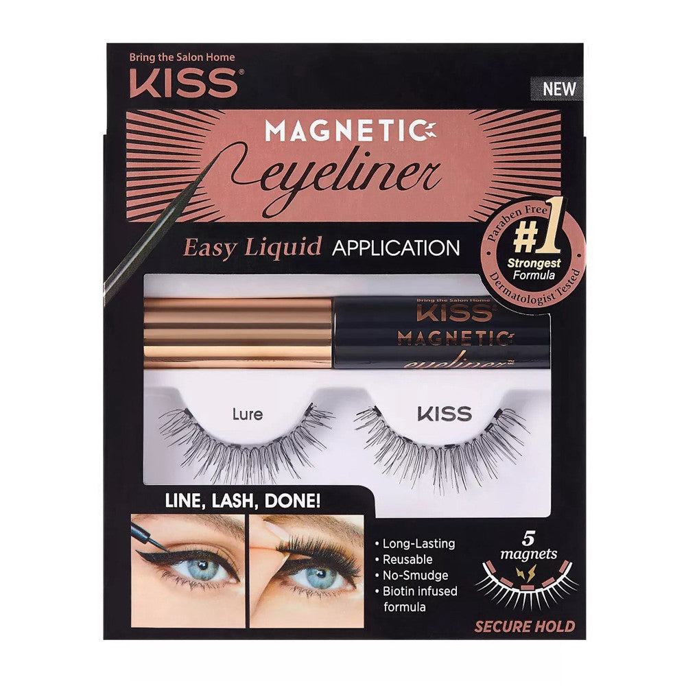 Kiss Magnetic Eyeliner False Eyelash Starter Kit, 1 Pair